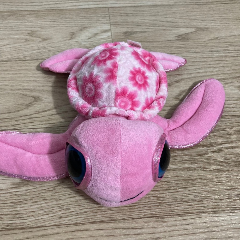 Rinco Sea Turtle Plush Toy Small Pink Floral Shell Big Blue Eyes 2012 Sparkle